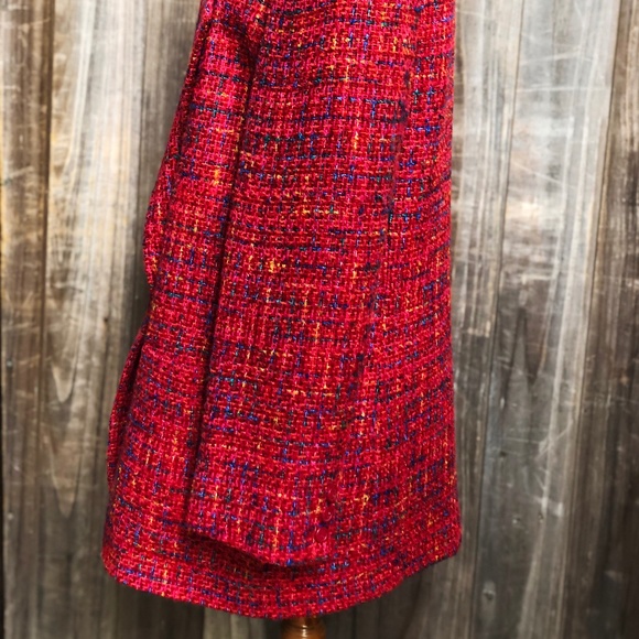 Liz Claiborne Red Woven Wool Coat Blazer